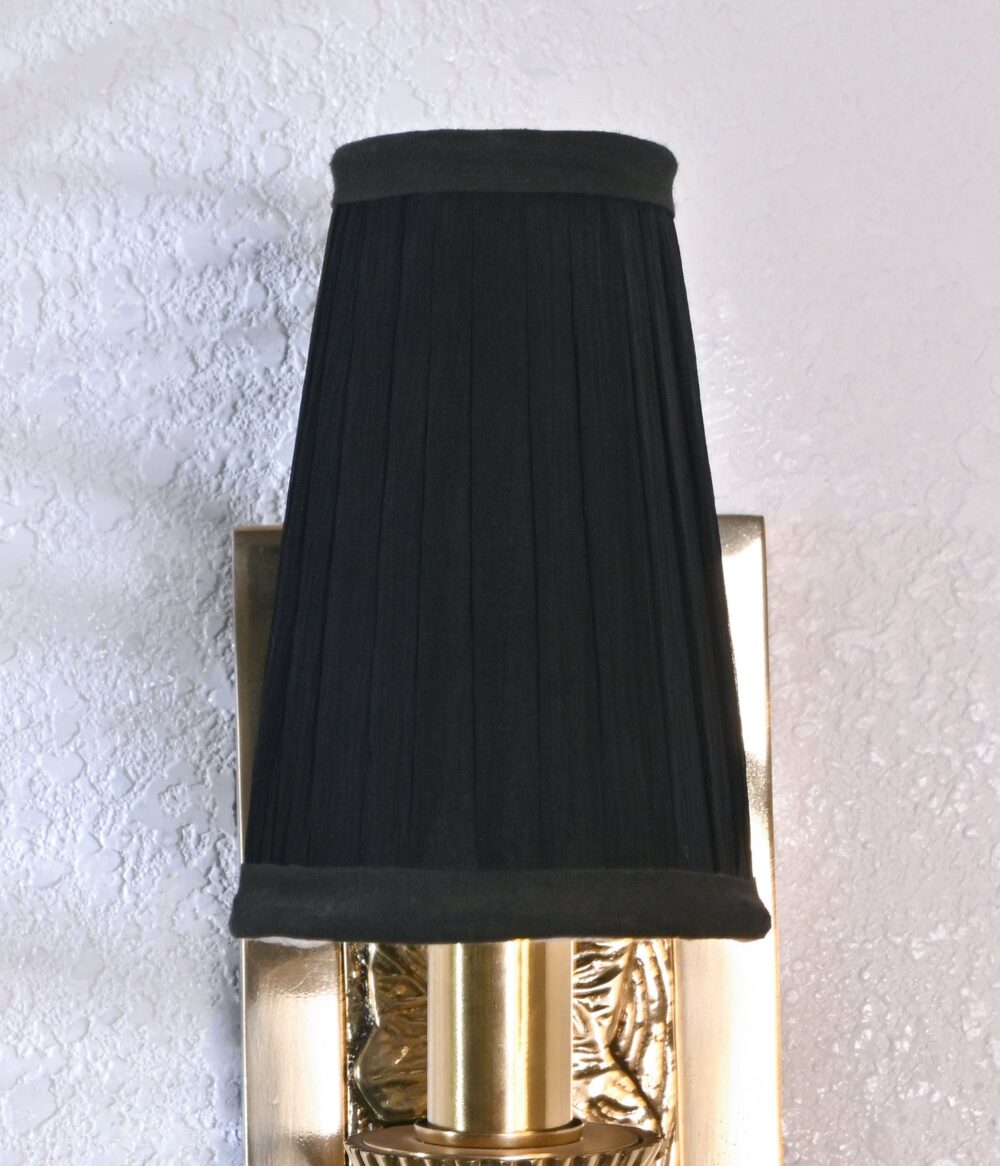 Vintage Brass Wall Light with Black Shade - Image 6