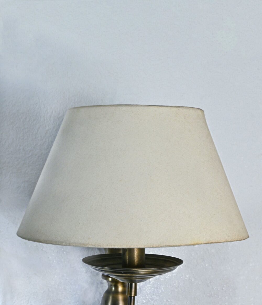 Vintage Brass Wall Sconce Lamp with Fabric Shade – Antique Look Wall Mounted Light - Image 6