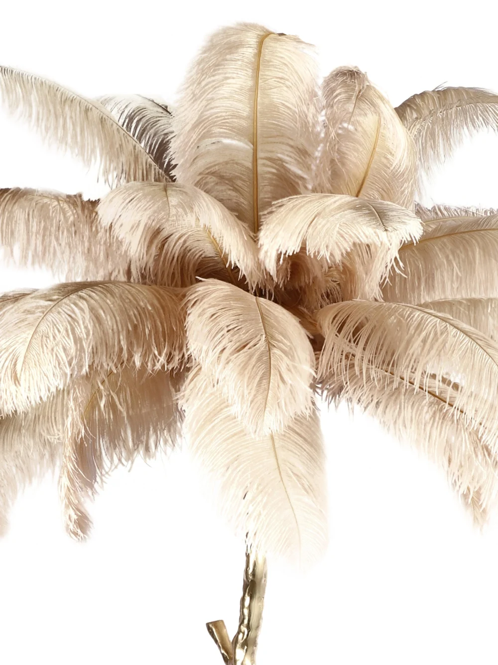 Luxury Gold Palm Tree Ostrich Feather Floor Lamp - Image 4