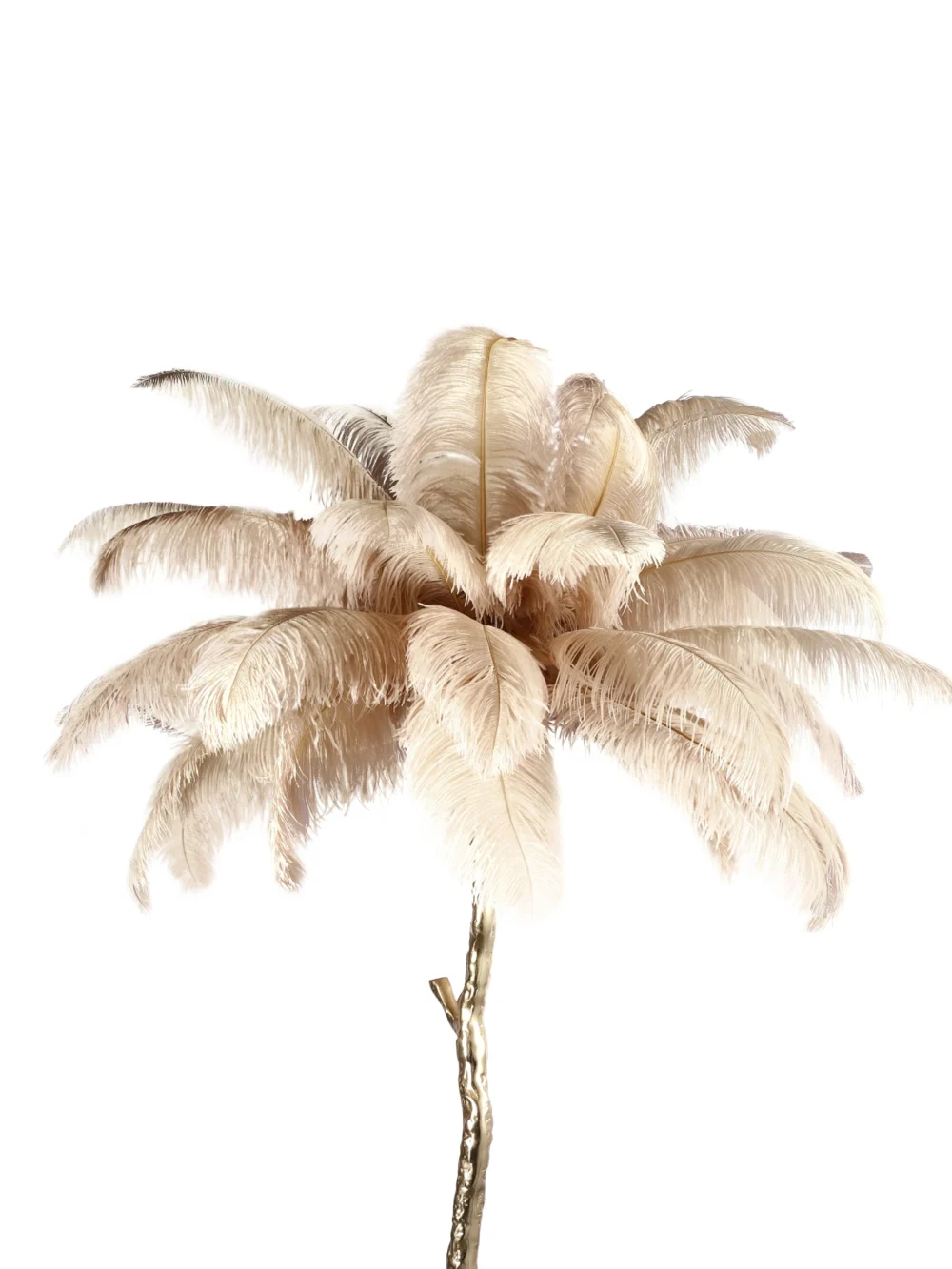 Luxury Gold Palm Tree Ostrich Feather Floor Lamp - Image 6