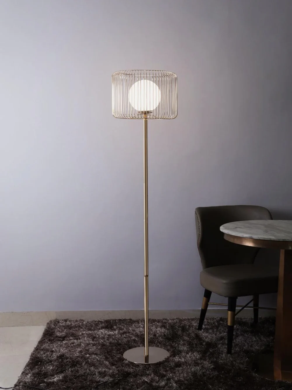 Modern Gold Globe Floor Lamp - Image 2