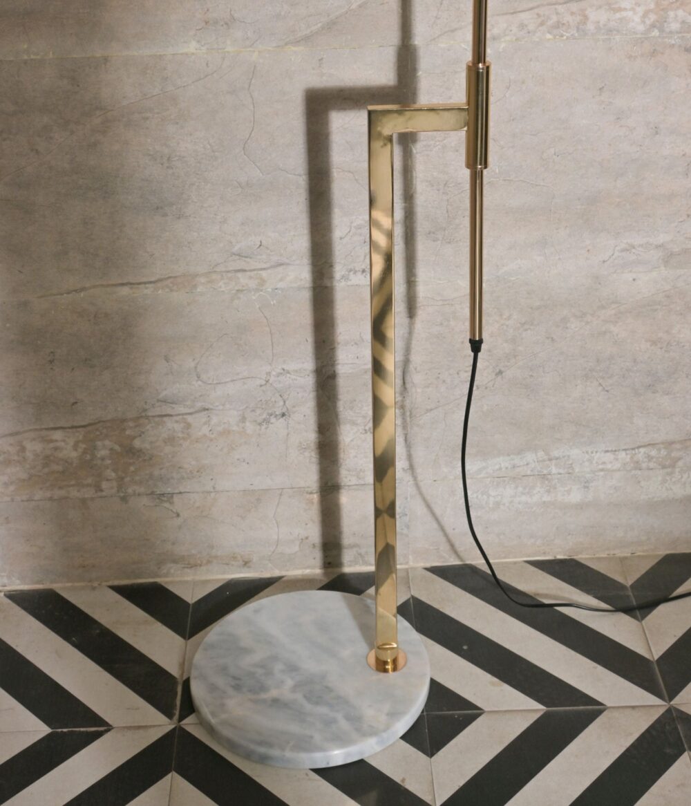 French Gold Marble Floor Lamp - Image 4