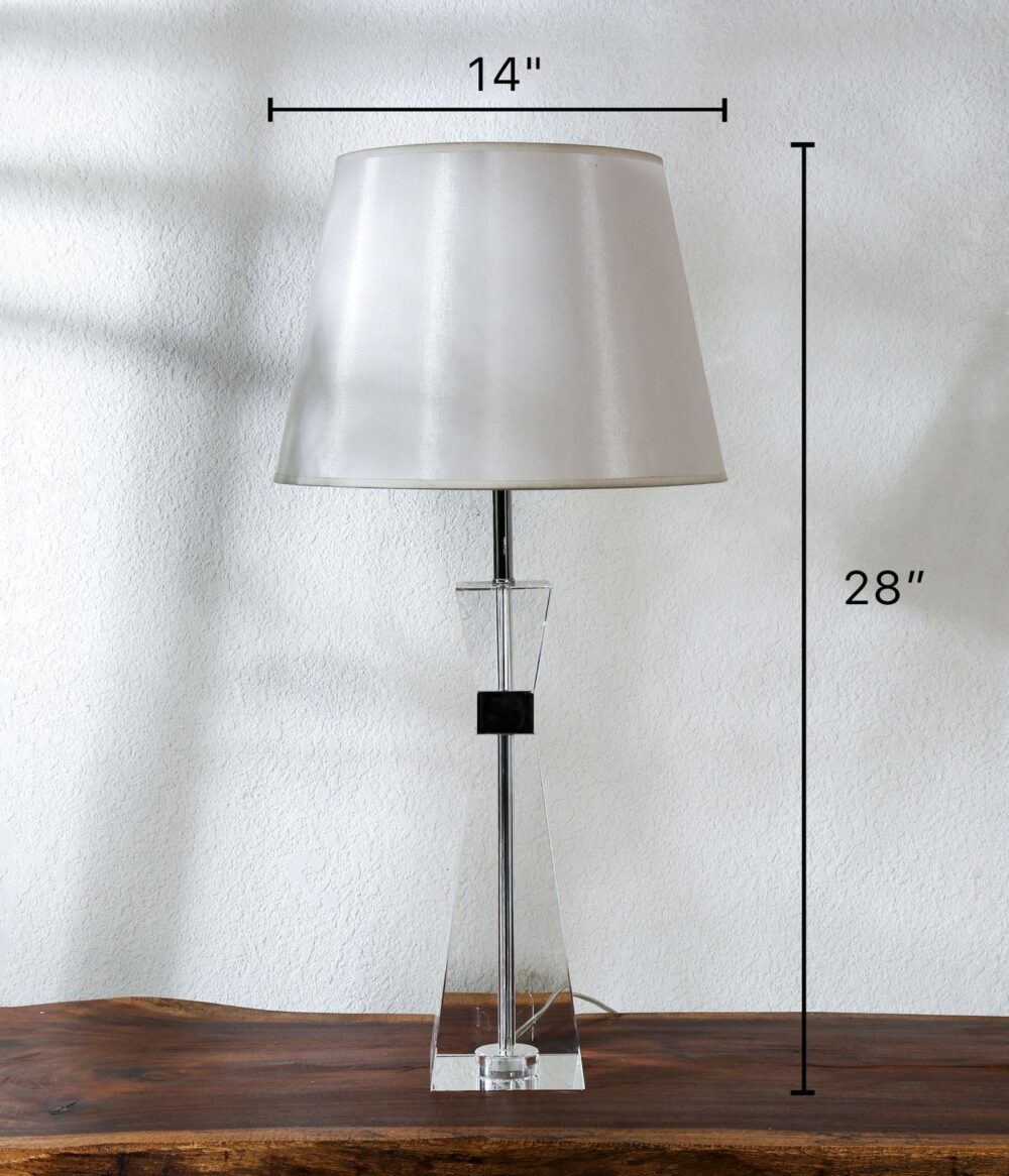 Modern Crystal Table Lamp with White Shade - Image 3