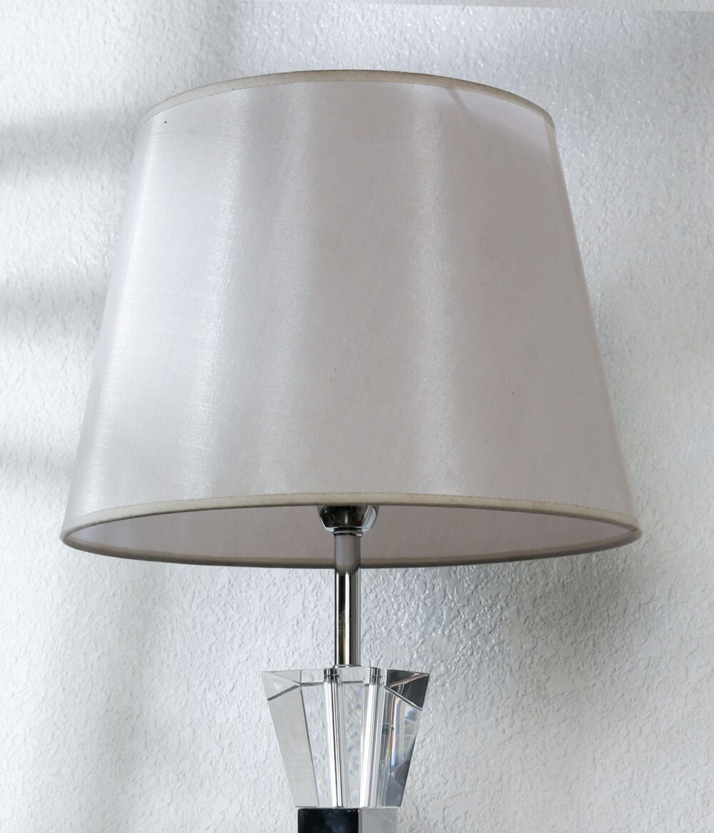 Modern Crystal Table Lamp with White Shade - Image 4