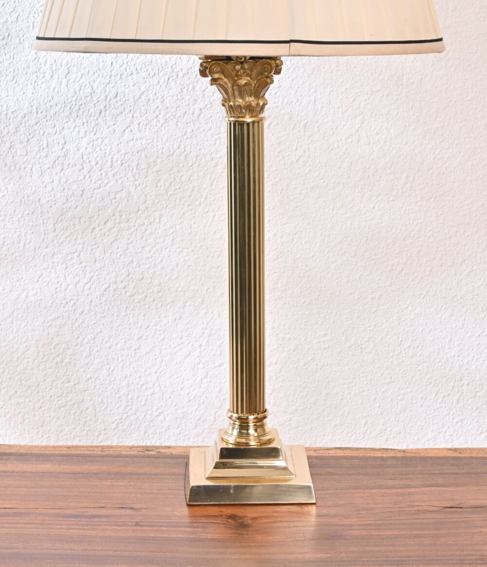 Elegant Vintage Brass Table Lamp with Pleated Lampshade – Classic Bedside & Desk Light for Living Room - Image 5