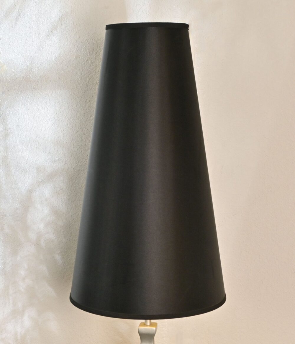 Modern Elegant Tall Floor Lamp with Black Cone Shade & Brushed Silver Base – Stylish Standing Lamp for Living Room, Bedroom, Office – Soft Ambient Lighting - Image 4