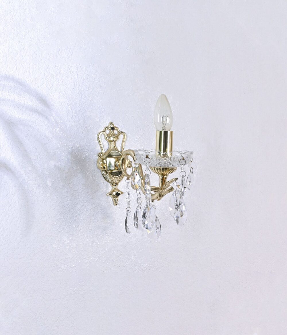 Luxury Crystal Wall Lamp for Living Room & Bedroom | Antique Gold Finish | Decorative LED Wall Sconce - Image 4