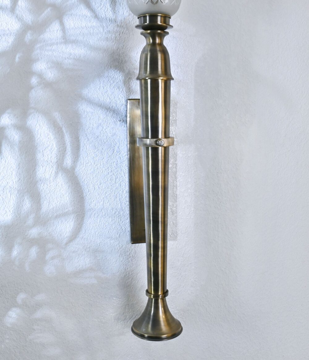 Vintage Brass Wall Lamp Sconce with Frosted Glass Shade – Elegant Antique Look Wall Light Fixture for Living Room, Bedroom, Hallway, and Home Décor - Image 7