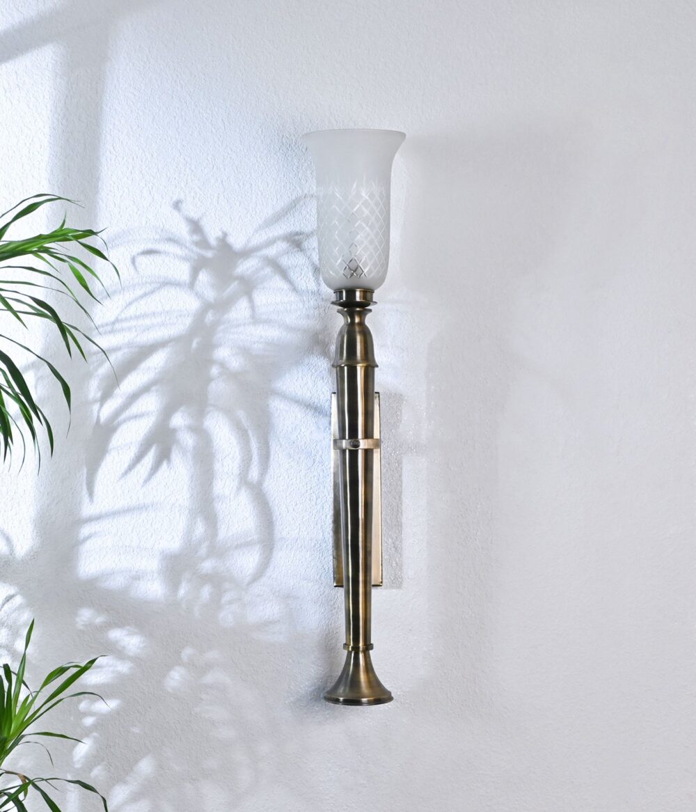 Vintage Brass Wall Lamp Sconce with Frosted Glass Shade – Elegant Antique Look Wall Light Fixture for Living Room, Bedroom, Hallway, and Home Décor - Image 6