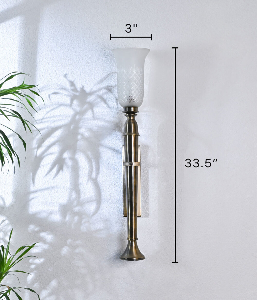 Vintage Brass Wall Lamp Sconce with Frosted Glass Shade – Elegant Antique Look Wall Light Fixture for Living Room, Bedroom, Hallway, and Home Décor - Image 3
