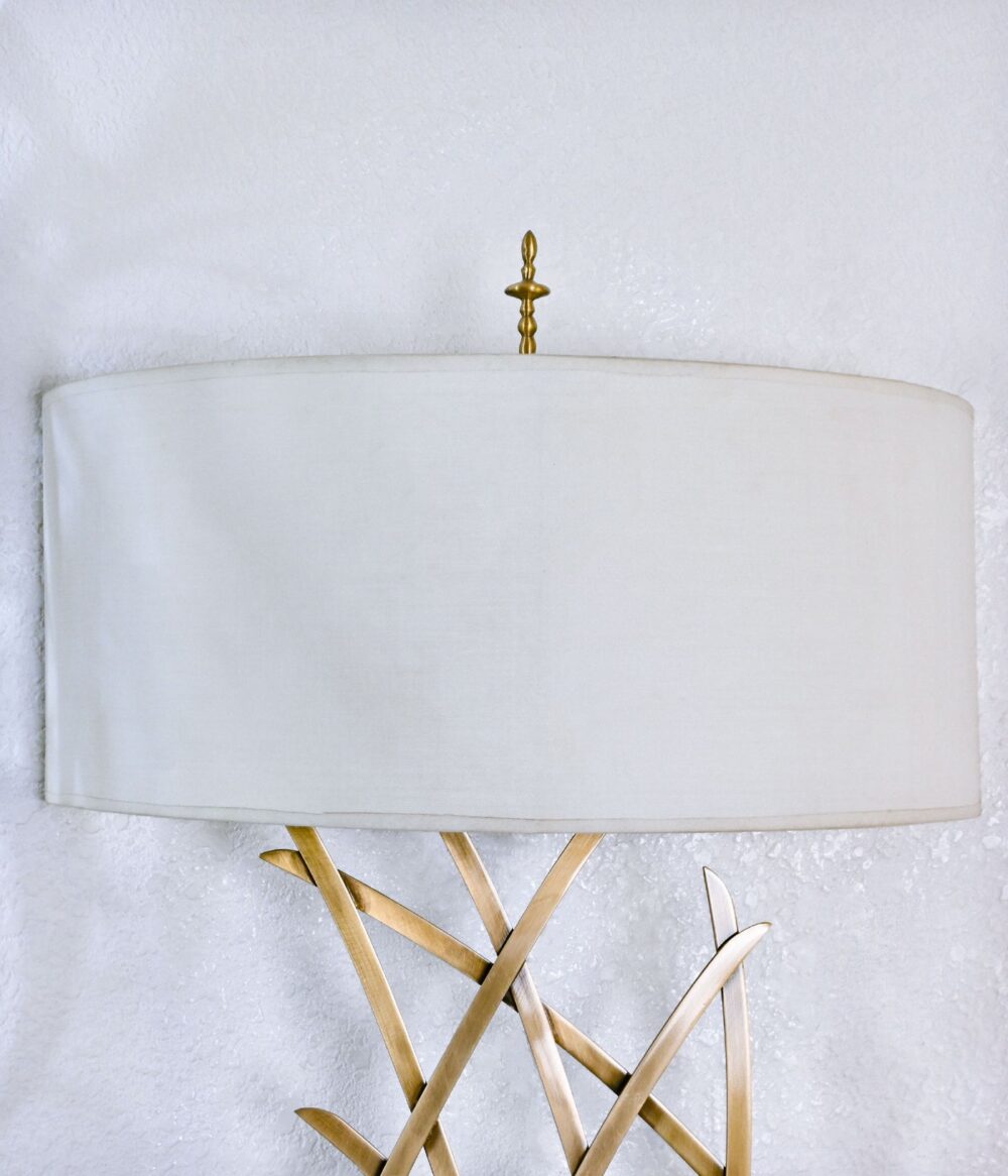Modern Wall Sconce Light Fixture – Contemporary Decorative Wall Lamp with White Fabric Shade & Gold Curved Metal Base - Image 5