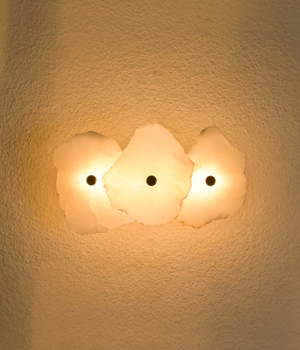 Modern Alabaster Wall Sconce Light Fixture – Minimalist Luxury Indoor Lamp with Brass Accents | Soft Ambient Glow - Image 2