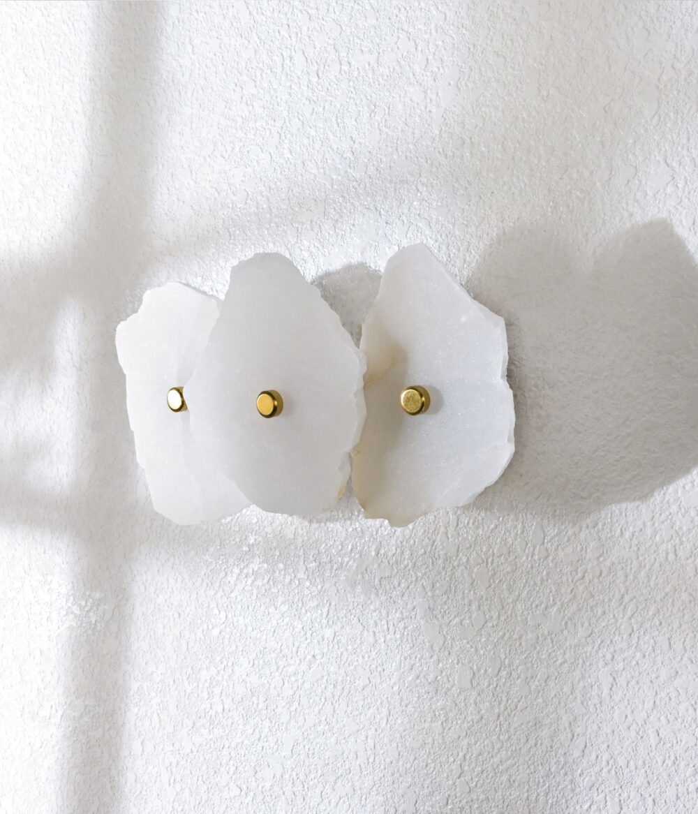 Modern Alabaster Wall Sconce Light Fixture – Minimalist Luxury Indoor Lamp with Brass Accents | Soft Ambient Glow - Image 4