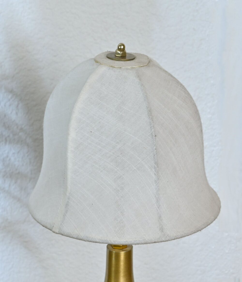 Vintage Brass Table Lamp – Cordless Rechargeable LED Desk Lamp with Soft Fabric Bell Shade - Image 5