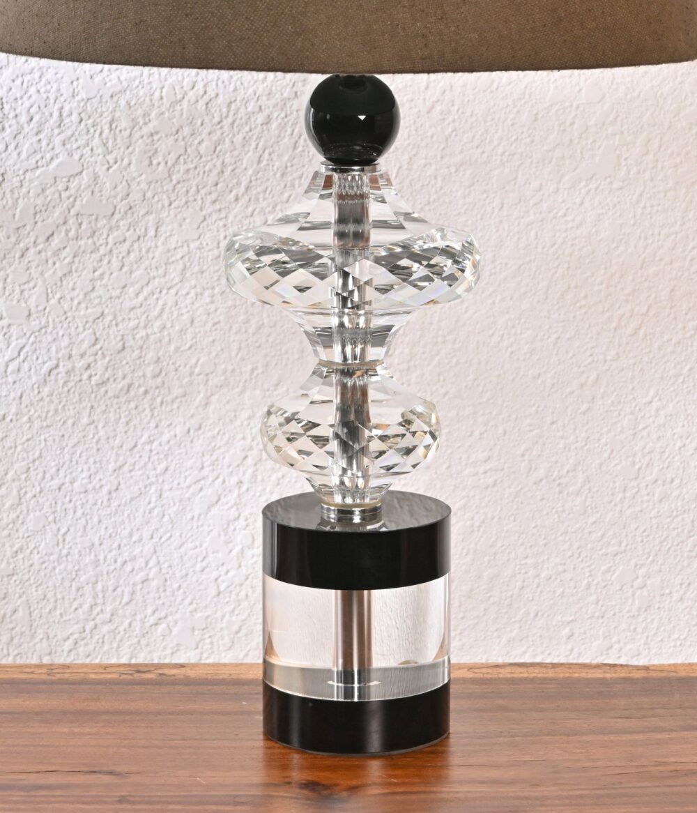 Modern Crystal Table Lamp with Black Shade – Elegant Home Decor & Bedroom Lighting - Image 5